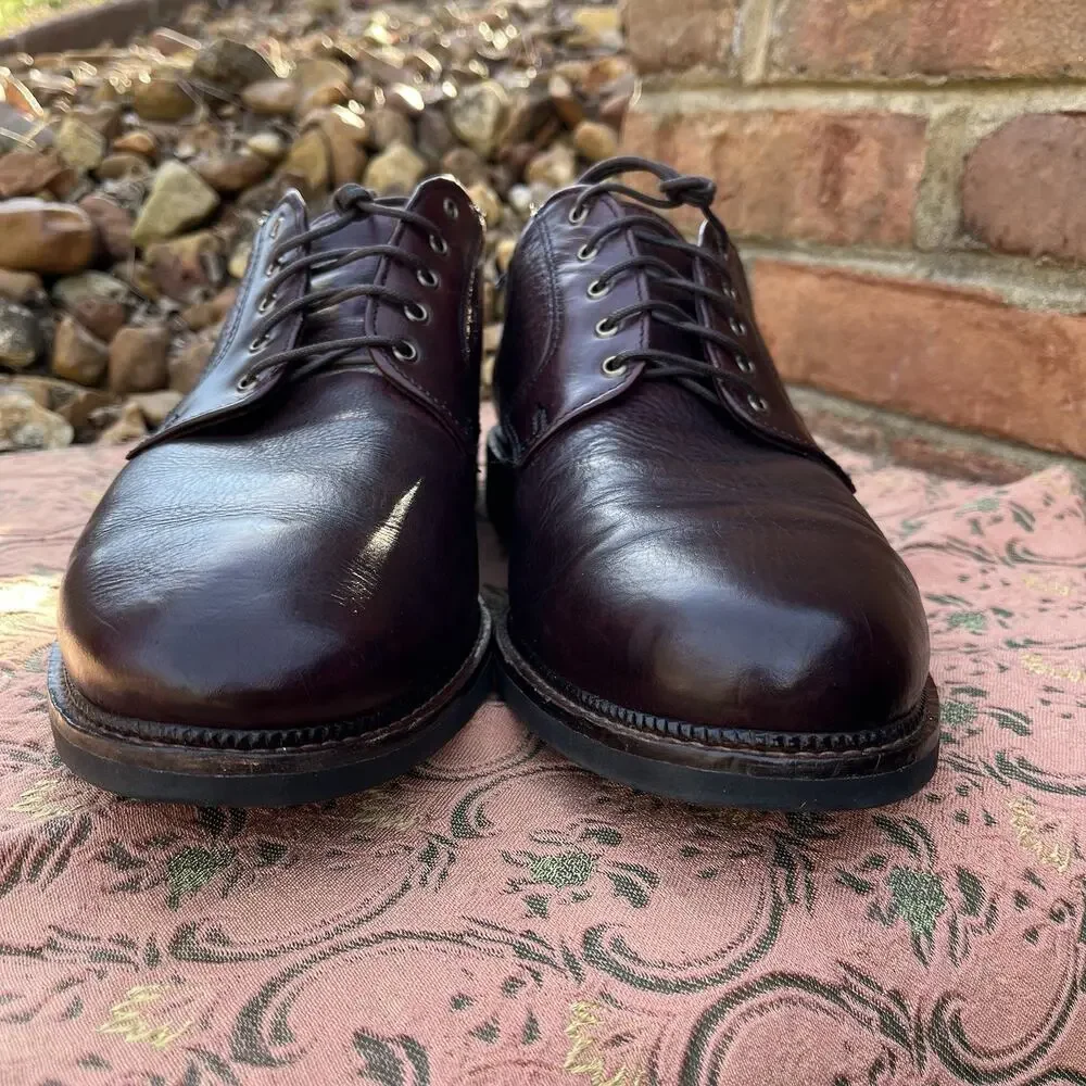Neil M Mens Oxford Dress Shoes 11.5D Brown Pebbled Leather Lace Up NM402023 USA